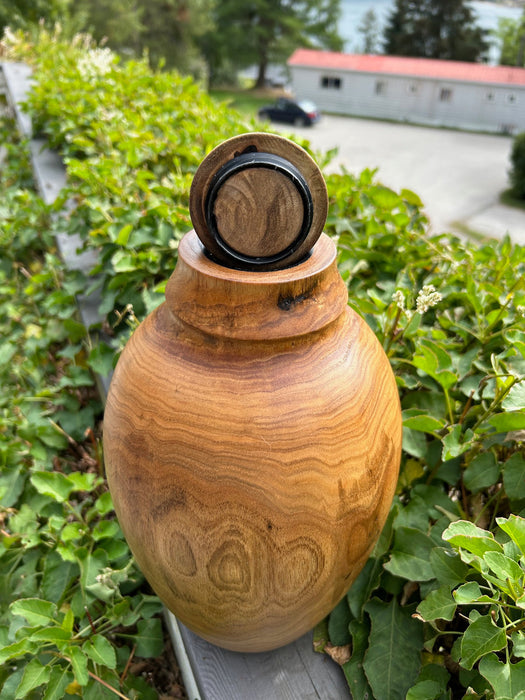 Natural Walnut Turned Urn