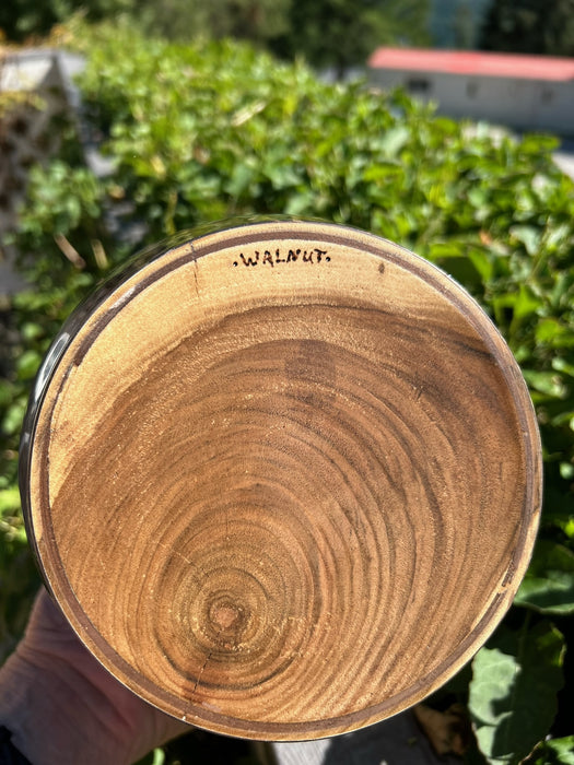 Painted Walnut Turned Urn - Bottom