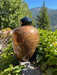 Painted Walnut Turned Urn - front view