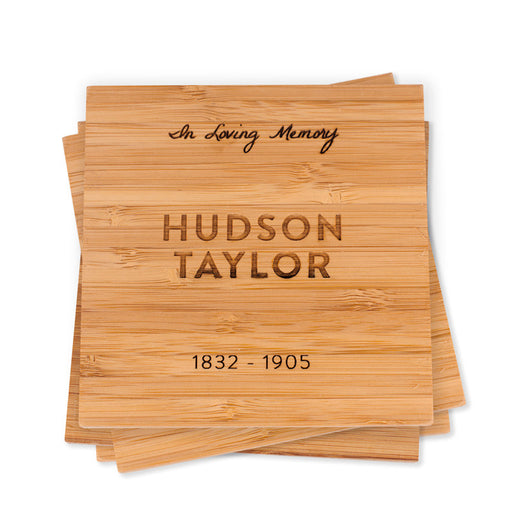 Custom Engraved Bamboo Wood Coasters Sympathy Gift