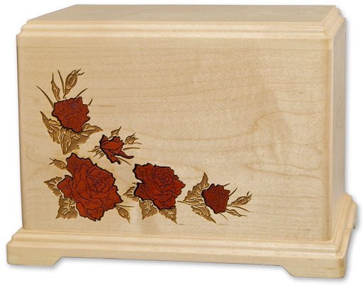 Rose Inlay Companion Urn in Maple