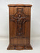 Hand-Carved Jesus Ascension Cross Mahogany Urn - with engraved text design