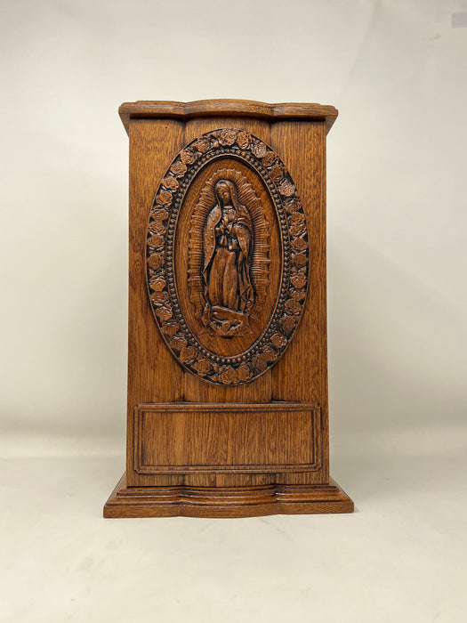 lady of guadalupe vertical urn with engraving area front alt