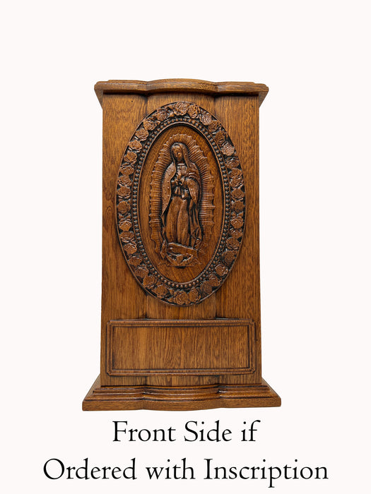 Lady of Guadalupe Vertical Urn - with engraving area