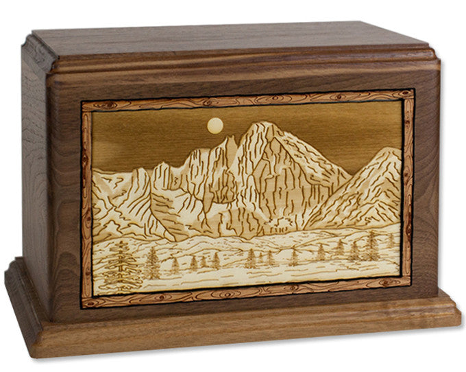 Cremation Urn with Famous Mountain Scenes