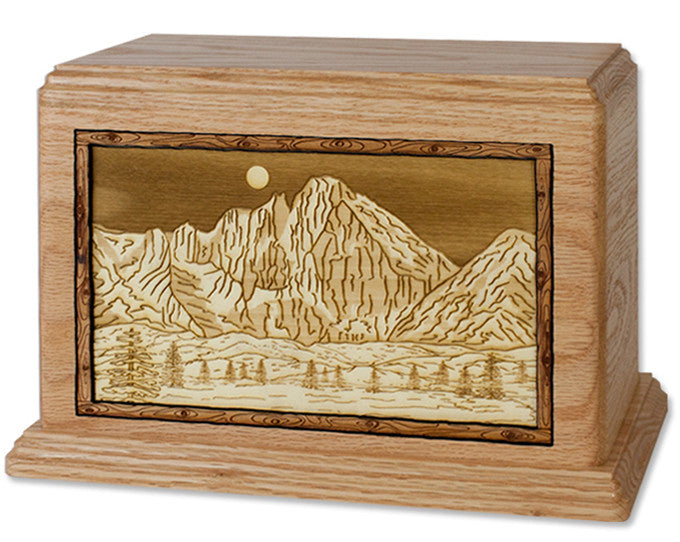 Cremation Urn with Famous Mountain Scenes