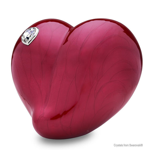 Loveheart - Heart-Shaped Metal Cremation Urn - Adult in Red