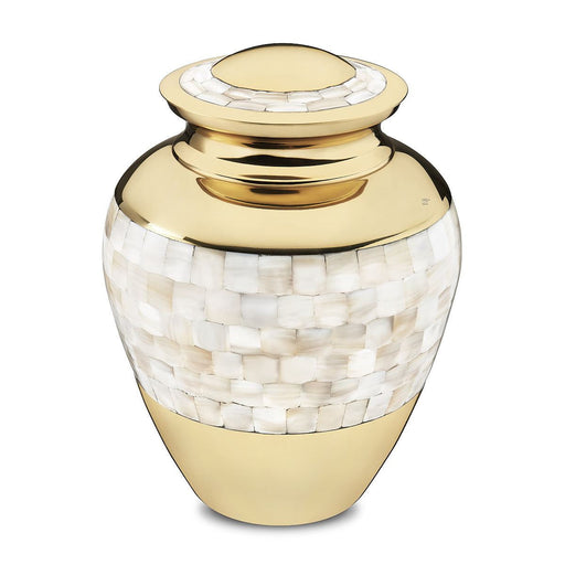 Mother of Pearl Brass Cremation Urn