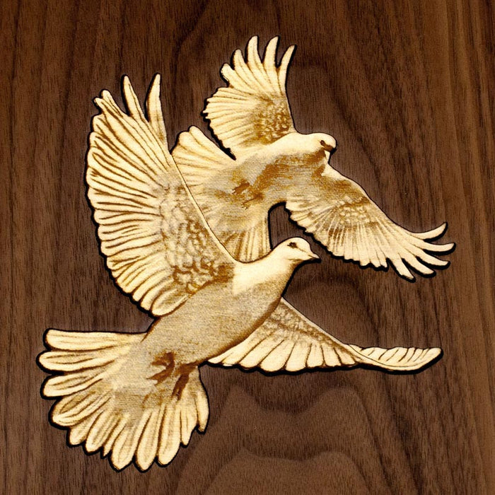 Lovebirds Inlay - Maple and Walnut wood