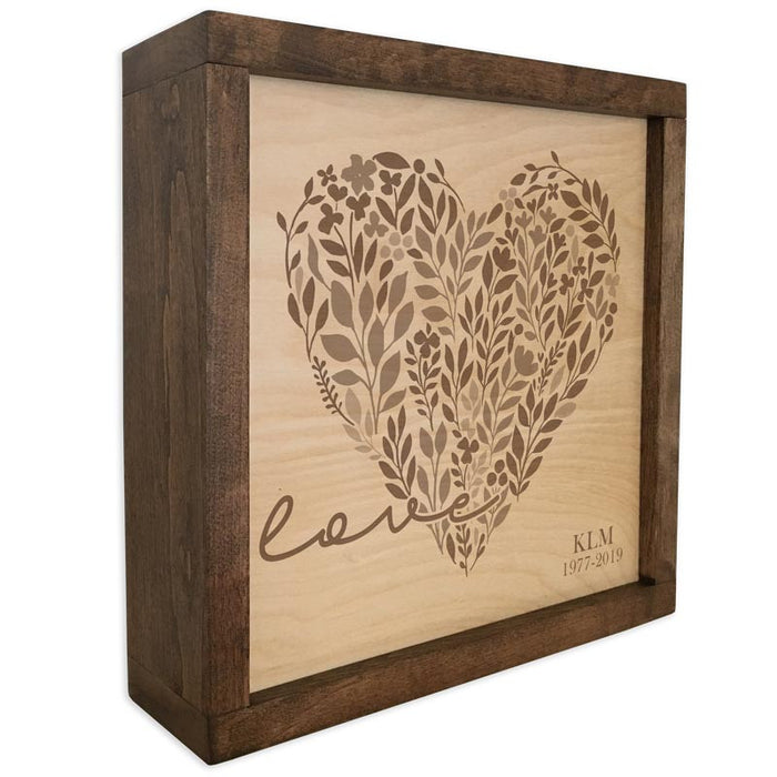 Loving Heart Memorial Plaque & Cremation Urn