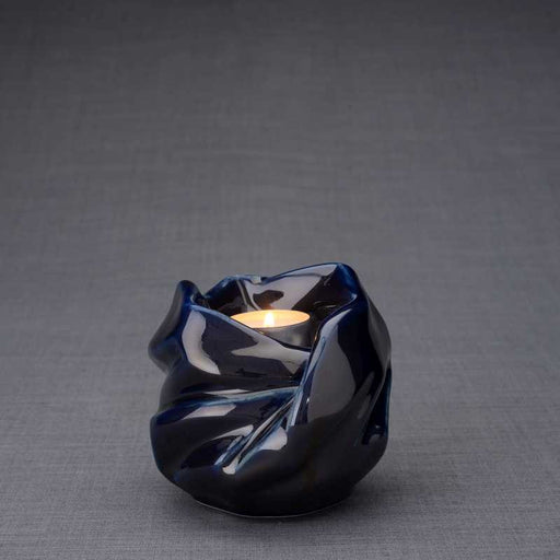 Luminous Tealight Candle Small Cremation Urn in Cobalt Blue