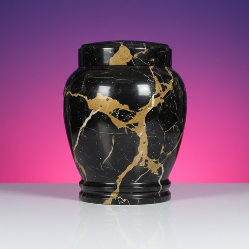 Lux - Black & Gold Marble Urn - Alt Setting
