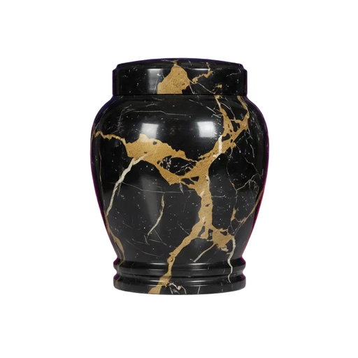 Lux - Black & Gold Marble Urn