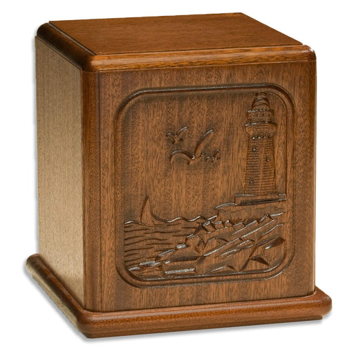 Lighthouse Mahogany Cremation Urn