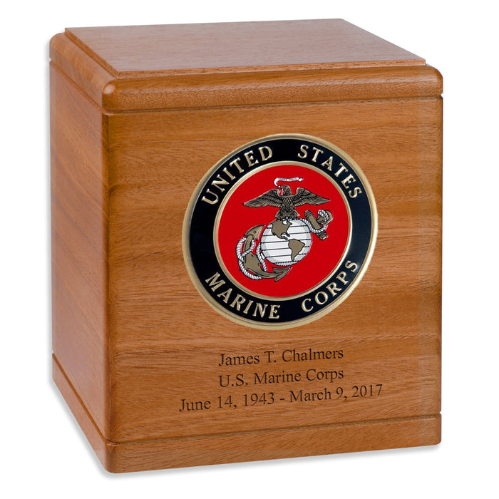 Freedom Solid Wood Military Cremation Urn Made in the USA