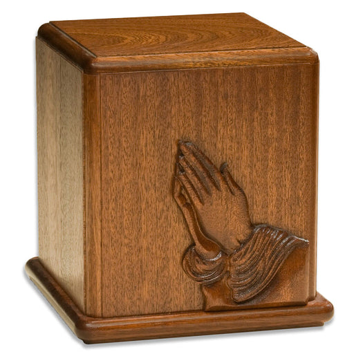 Praying Hands Mahogany Cremation Urn