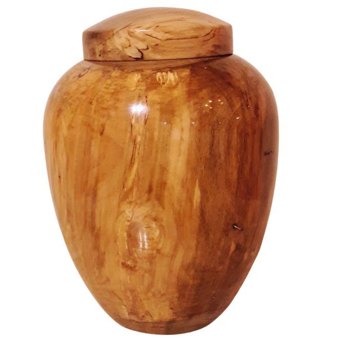 Hand Turned Maple Wood Urn 