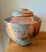 Maple Turned Urn with Patinated Copper Leaf 92