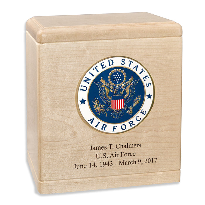 Freedom Solid Wood Military Cremation Urn Made in the USA