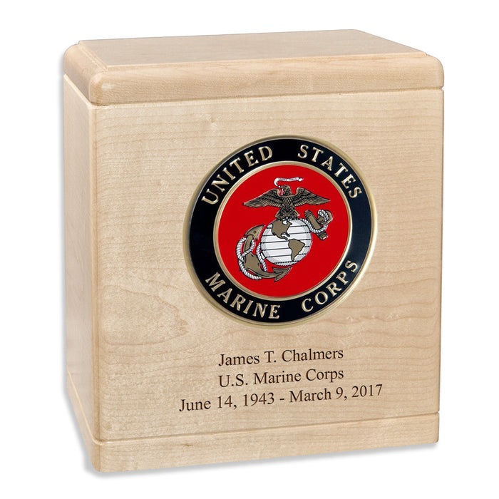 Freedom Solid Wood Military Cremation Urn Made in the USA