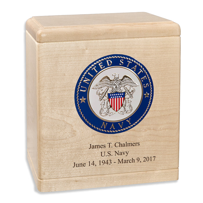 Freedom Solid Wood Military Cremation Urn Made in the USA