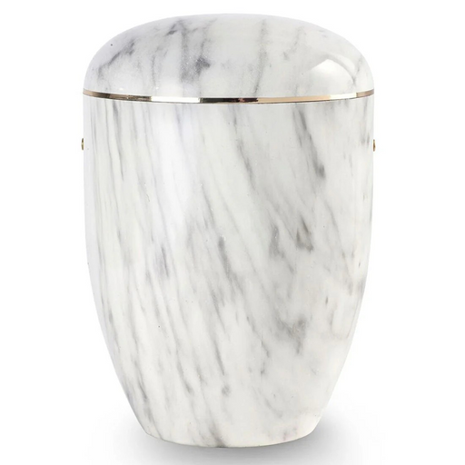 Biodegradable Marmorean Cremation Urn - Alabaster White