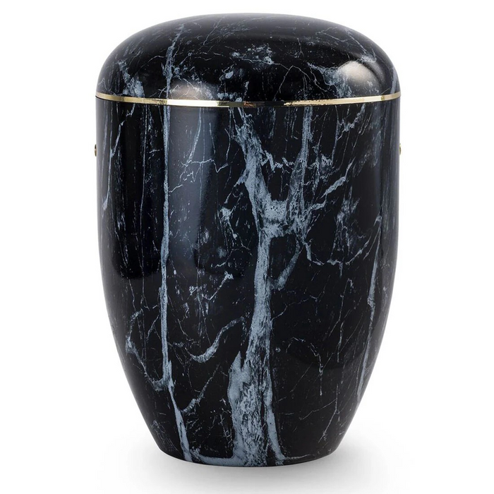 Biodegradable Marmorean Cremation Urn - Ebony Swirl