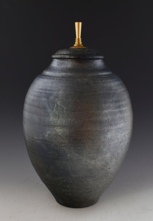 Matte Raku Fired Urn 252- angle 2