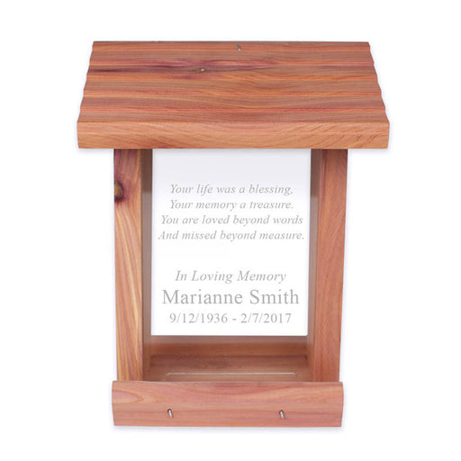 Engraved Bird Feeder Bereavement Gift