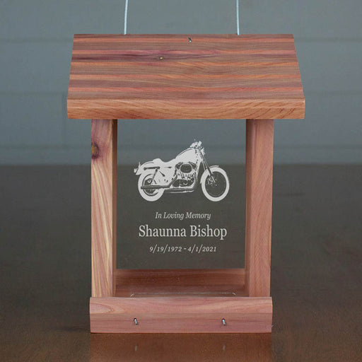 Biker Memorial Sympathy Gift - Bird Feeder Memorial