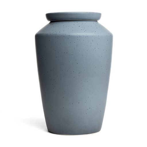 Modern Ceramic Cremation Urn in Speckled Gray