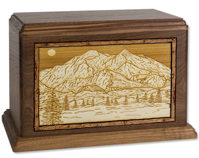 Cremation Urn with Famous Mountain Scenes