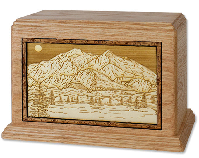 Cremation Urn with Famous Mountain Scenes