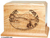 Laser Engraved Wooden Keepsake Urn - Mountain Lake