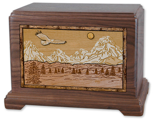 Mountain Splendor Cremation Urn in Walnut Wood