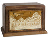Mountain splendor with eagle on Walnut urn