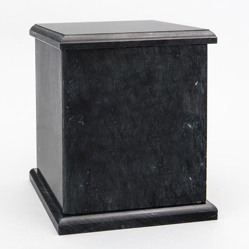 Evermore Square Marble Cremation Urn in Black