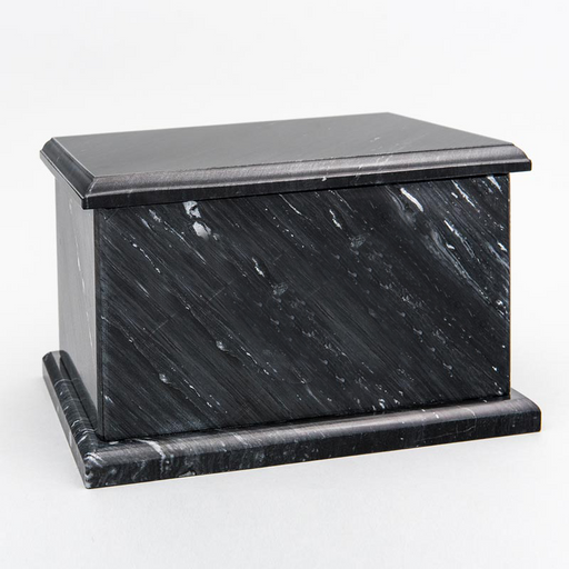 Evermore Rectangle Marble Cremation Urn in Black