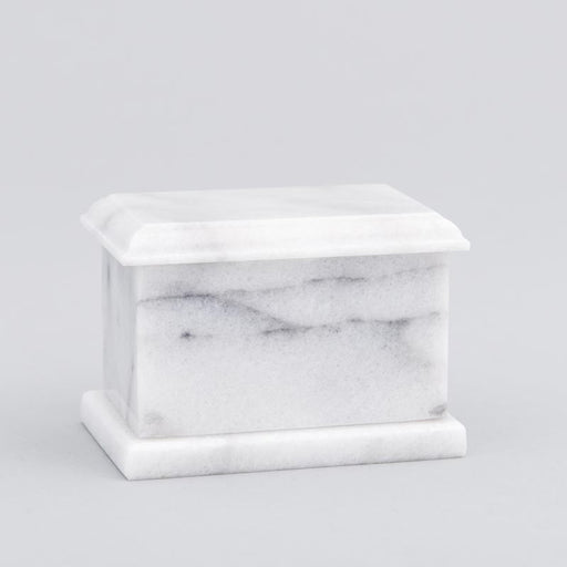 Evermore Rectangle Marble Keepsake Urn in White