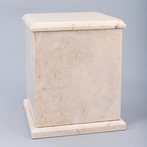 Evermore Square Marble Cremation Urn in Champagne