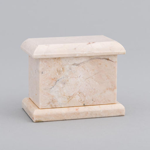 Evermore Rectangle Marble Keepsake Urn in Champagne