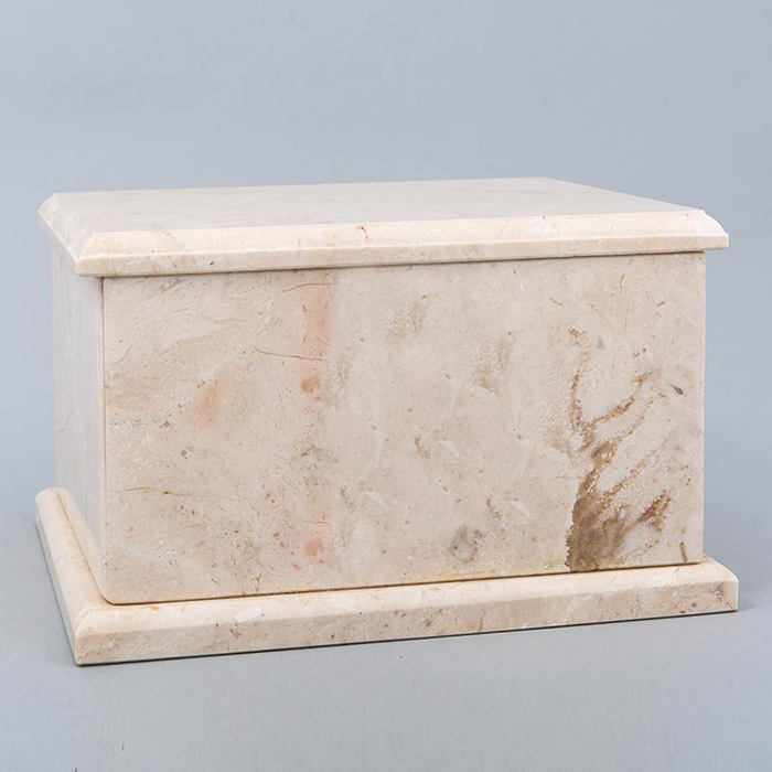 Evermore Rectangle Marble Cremation Urn in Champagne