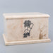 Evermore Rectangle Marble Cremation Urn in Champagne - Personalized with HEARTS & ROSES 02