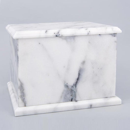 Natural Marble Single Compartment Companion Urn in White