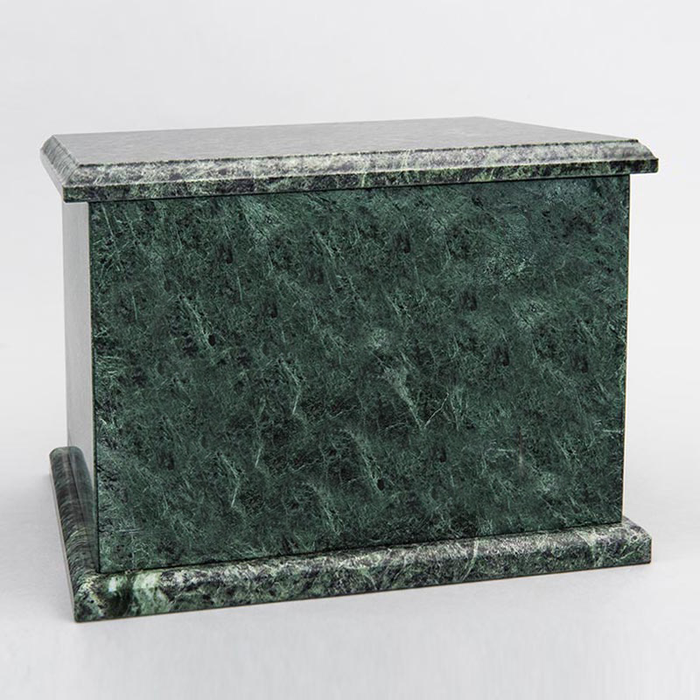 Natural Marble Single Compartment Companion Urn in Green