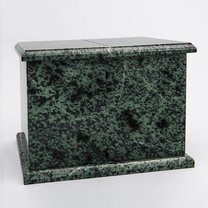 Double Compartment Natural Marble Companion Urn in Green