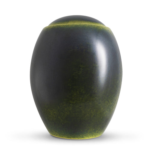 Neoteric Deep Green Ceramic Cremation Urn front view