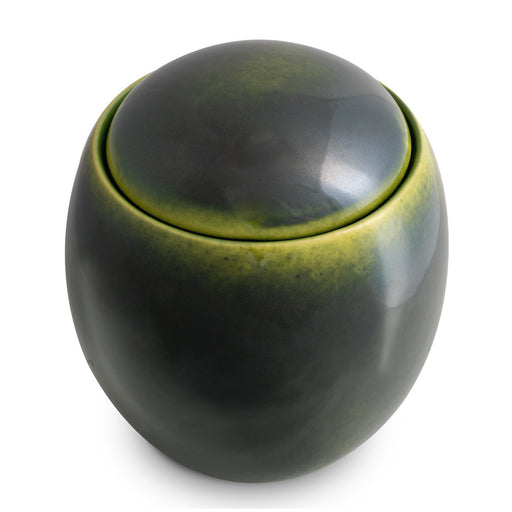 Neoteric Deep Green Ceramic Cremation Urn top view