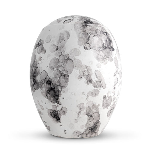 Neoteric Marbled White Ceramic Cremation Urn front view