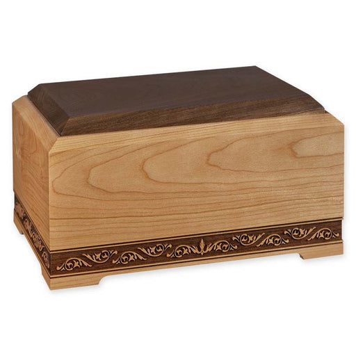 Solid Cherry & Walnut Wood Cremation Urn